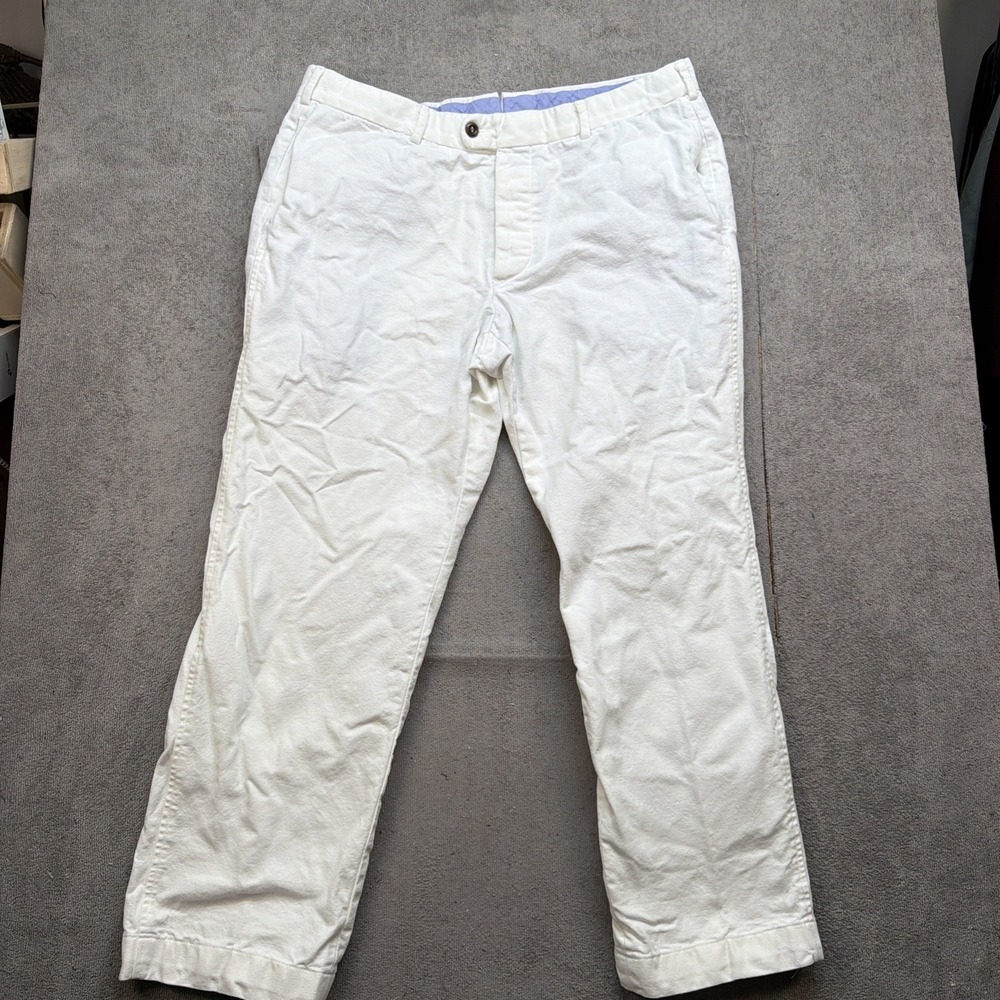 Sid Mashburn Pants‎ Men's White Tailored Straight Leg Casual Trousers Size 36
